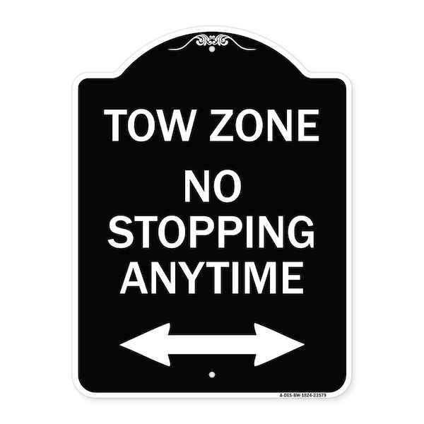 Signmission No Stopping Anytime W/ Bi-Directional Arrow Heavy-Gauge Aluminum Sign, 24" x 18", BW-1824-23579 A-DES-BW-1824-23579 - main